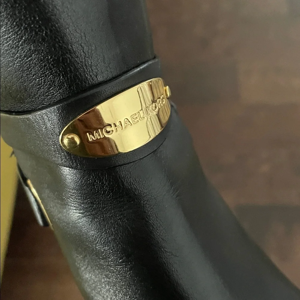 Michael Kors Arley Ankle Boots Black Size 8 Biker Inspired Western Modern Preppy - Picture 8 of 10